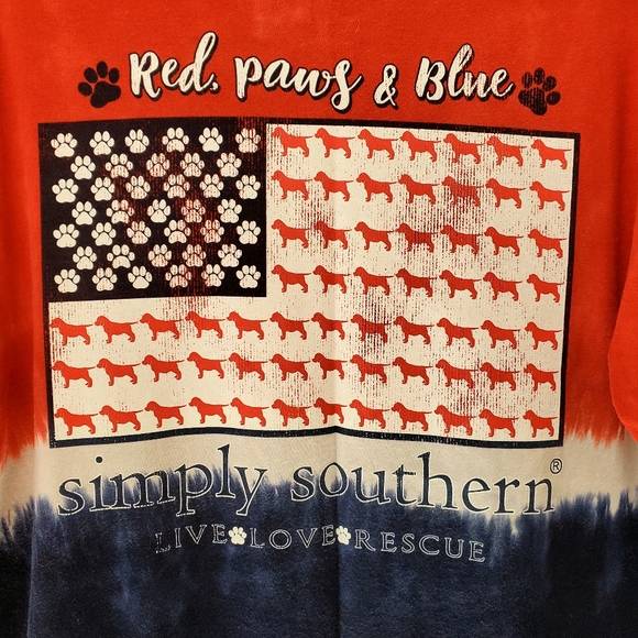 🟦 Simply Southern Red, Paws, and Blue tee - Picture 5 of 7